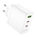 BOROFONE BN12 PD65W 3-Port USB PD Charger USB-A+2USB-C PD QC3.0 Fast Charging Wall Charger Adapter EU Plug for iPhone 15 14 13 for Huawei Mate60 Pro for Xiaomi 13pro for Samsung Galaxy Z Flip4