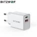 BlitzWolf® BW-S20 20W 2-Port PD3.0 QC3.0 Wall Charger Support FCP AFC Fast Charging EU Plug Adapter for iPhone 13 14 15 15 Pro/Pro Max for Samsung Galaxy S23 for Xiaomi 13pro