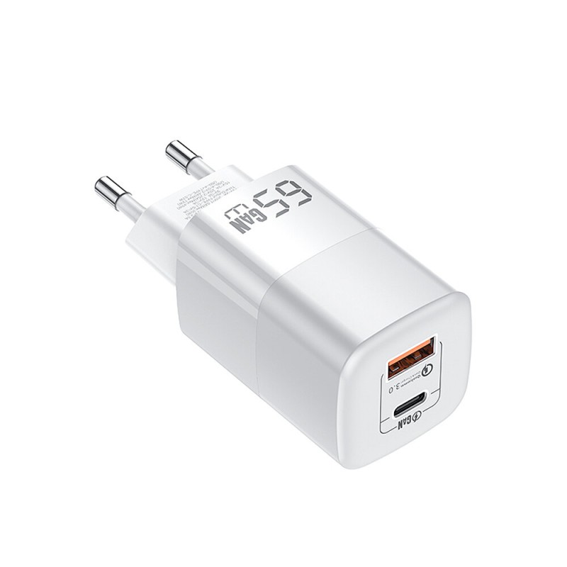 [GaN Tech]KUULAA 65W 2-Port USB PD Charger 65W GaN PD30W Type-C Fast Charging Wall Charger Adapter EU Plug for iPhone 13 Pro for Samsung Galaxy S20 for Huawei P50 for Xiaomi Mi12