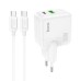HOCO C111A Dual Port PD 30W QC3.0 Type-C + USB Fast Charging Wall Charger Adapter EU Plug With 1m Long Type-C to Type-C Cable For Samsung Galaxy S22 S22 Ultra Galaxy Z Flip 4 For Xiaomi Mi 12T Redmi Note 12 Huawei P50