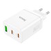 HOCO N33 PD35W 3-Port USB PD Charger Dual Type-C+USB-A QC3.0 Fast Charging Wall Charger Adapter EU Plug for iPhone 12 13 14 14Pro for Huawei Mate50 for Samsung Galaxy S23 for Xiaomi 13pro for Oppo Reno9