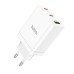 HOCO N33 PD35W 3-Port USB PD Charger Dual Type-C+USB-A QC3.0 Fast Charging Wall Charger Adapter EU Plug for iPhone 12 13 14 14Pro for Huawei Mate50 for Samsung Galaxy S23 for Xiaomi 13pro for Oppo Reno9