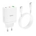 HOCO N33 PD35W 3-Port USB PD Charger Dual Type-C+USB-A QC3.0 Fast Charging Wall Charger Adapter EU Plug with Type-C to Type-C Cable 1M Long for Huawei Mate50 for Samsung Galaxy S23 for Redmi K60 for Xiaomi 13pro