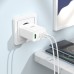 HOCO N33 PD35W 3-Port USB PD Charger Dual Type-C+USB-A QC3.0 Fast Charging Wall Charger Adapter EU Plug with Type-C to Type-C Cable 1M Long for Huawei Mate50 for Samsung Galaxy S23 for Redmi K60 for Xiaomi 13pro