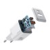 USAMS US-CC189 30W 2-Port USB PD Charger USB-A+Type-C Support PD QC SCP FC AEC PPS Apple2.4 Fast Charging Wall Charger Adapter EU Plug for iPhone 12 13 14 14Pro for Huawei Mate50 for Xiaomi 13pro for Samsung Galaxy S23