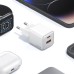 USAMS US-CC189 30W 2-Port USB PD Charger USB-A+Type-C Support PD QC SCP FC AEC PPS Apple2.4 Fast Charging Wall Charger Adapter EU Plug for iPhone 12 13 14 14Pro for Huawei Mate50 for Xiaomi 13pro for Samsung Galaxy S23