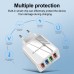 USLION 3.1A 4 USB Ports Travel Fast Charger EU Wall Adapter For iPhone 14 14 Plus 14 Pro Max for iPad Pro For Samsung Galaxy S22 Ultra Galaxy Z Flip 4 For Xiaomi Mi 12T Redmi Note 12 Huawei P50