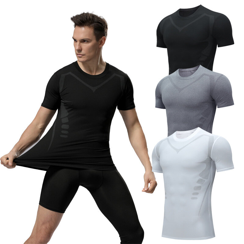 TENGOO Tight Sports Shirt Shaping Shirts Quick Drying Polyester Multifunctional Comfortable T-Shirts for Running Hiking Fashing Body Building Workout