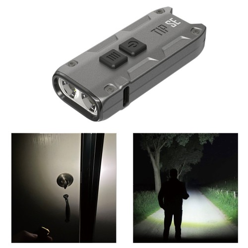 NITECORE TIP SE 700LM P8 Dual Light LED Keychain Flashlight Type-C Rechargeable QC Every Day Carry Mini Torch