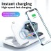 Bakeey 15W 4 in 1 Wireless Charger Fast Charging Pad Dock with Digital Clock / RBG Lights for Smart Phones for iPhone 15 14 13 for Huawei Mate60 Pro for Xiaomi 13pro for Samsung Galaxy Z Flip4 for Airpods for Apple Watch