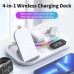 Bakeey 15W 4 in 1 Wireless Charger Fast Charging Pad Dock with Digital Clock / RBG Lights for Smart Phones for iPhone 15 14 13 for Huawei Mate60 Pro for Xiaomi 13pro for Samsung Galaxy Z Flip4 for Airpods for Apple Watch