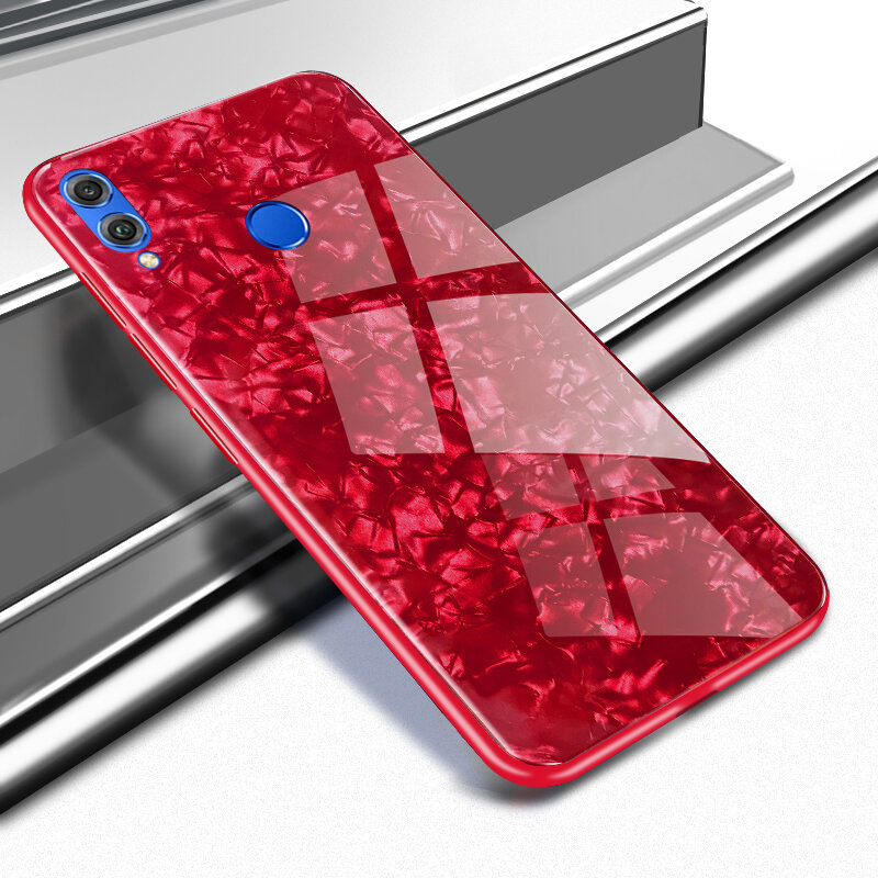 Bakeey Shell Glossy Soft Frame Hard Back Tempered Glass Protective Case for Huawei Honor 8X Max