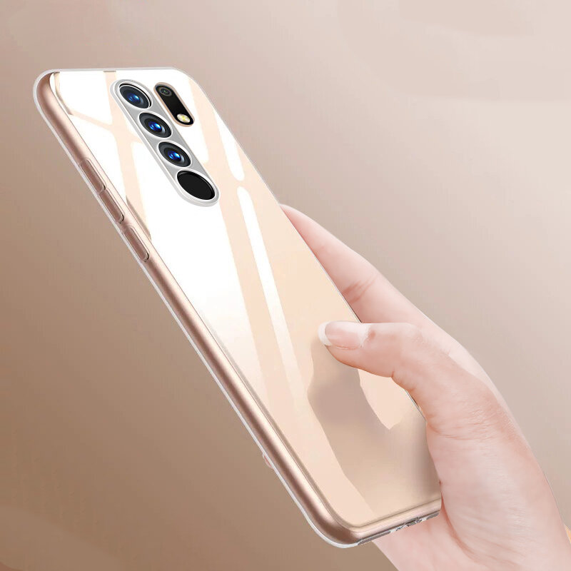 Bakeey for Xiaomi Redmi 9 Case Crystal Transparent Shockproof Hard PC Non-yellow Protective Case Non-original