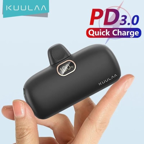 KUULAA Mini Power Bank 5000mAh Power Bank QC PD Fast Charging for iPhone 14 13 12 Batterie Externe Portable Charger for Samsung