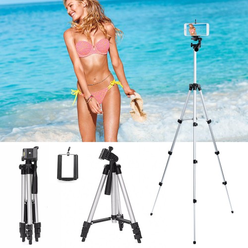 Telescopic Mobile Phone Camera Camcorder Tripod Stand Mount Tripod and Smartphone-mount