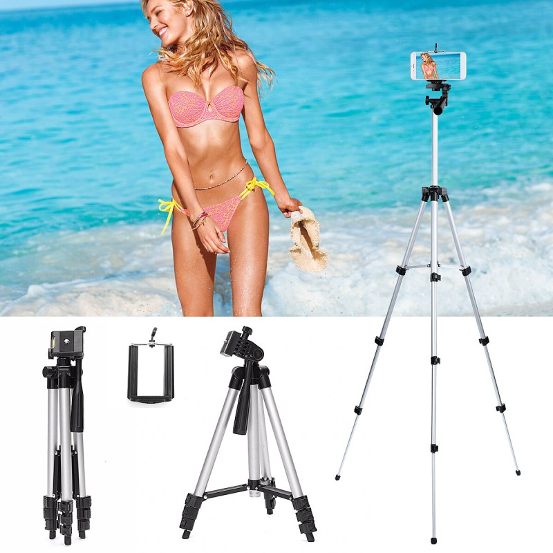 Telescopic Mobile Phone Camera Camcorder Tripod Stand Mount Tripod and Smartphone-mount