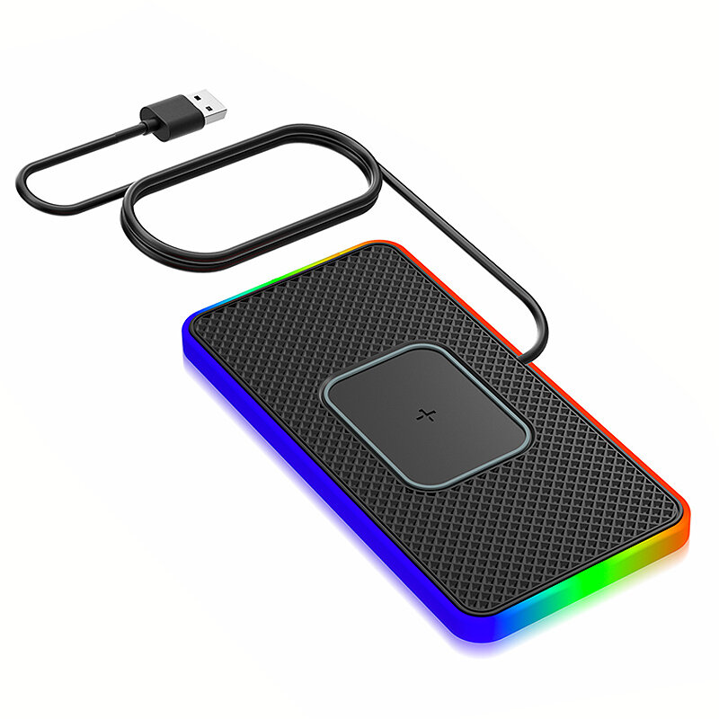 15W 10W 7.5W 5W Wireless Charger RGB Fast Wireless Charging Pad with 1M Cable for Qi-enabled Smart Phones for iPhone 15Pro Max/15 Pro/15 Plus/15 14 13 for Huawei Mate60 Pro for Xiaomi 13pro for Airpods