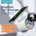 KUULAA KL-CD70 15W RGB Wireless Capsule Charger Fast Wireless Charging Stand for Smart Phones for iPhone 15 14 13 for Huawei Pura 70 for Samsung Galaxy S24 for Apple Watch for Airpods