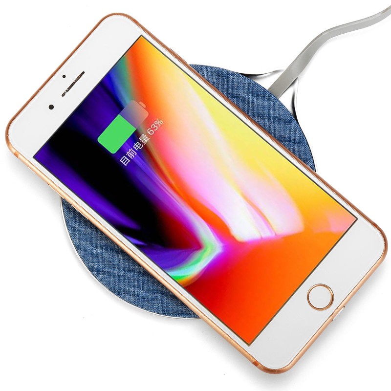 Qi Wireless Fast Charger Pad Metal Cloth Charging Mat for iPhone for Samsung 9V 7.5W