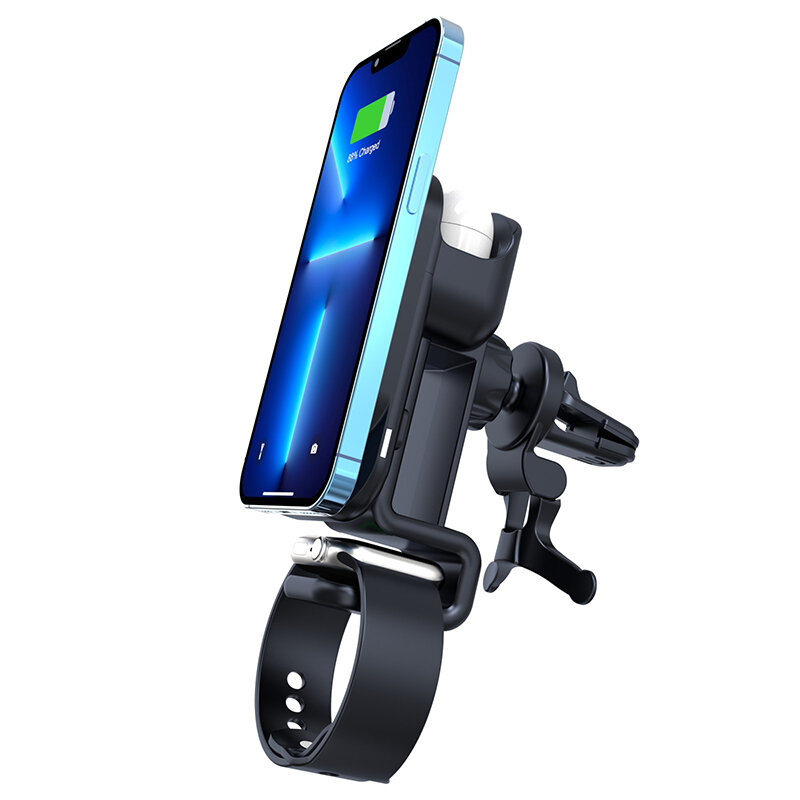 S12 15W 10W 7.5W 5W Wireless Charger Fast Wireless Magnetic Car Charger Air Outlet Clip Bracket for Qi-enabled Smart Phones for iPhone 12 13 14 14 Pro for Huawei Mate50 for Samsung Galaxy S23 for Apple Watch for Airpods