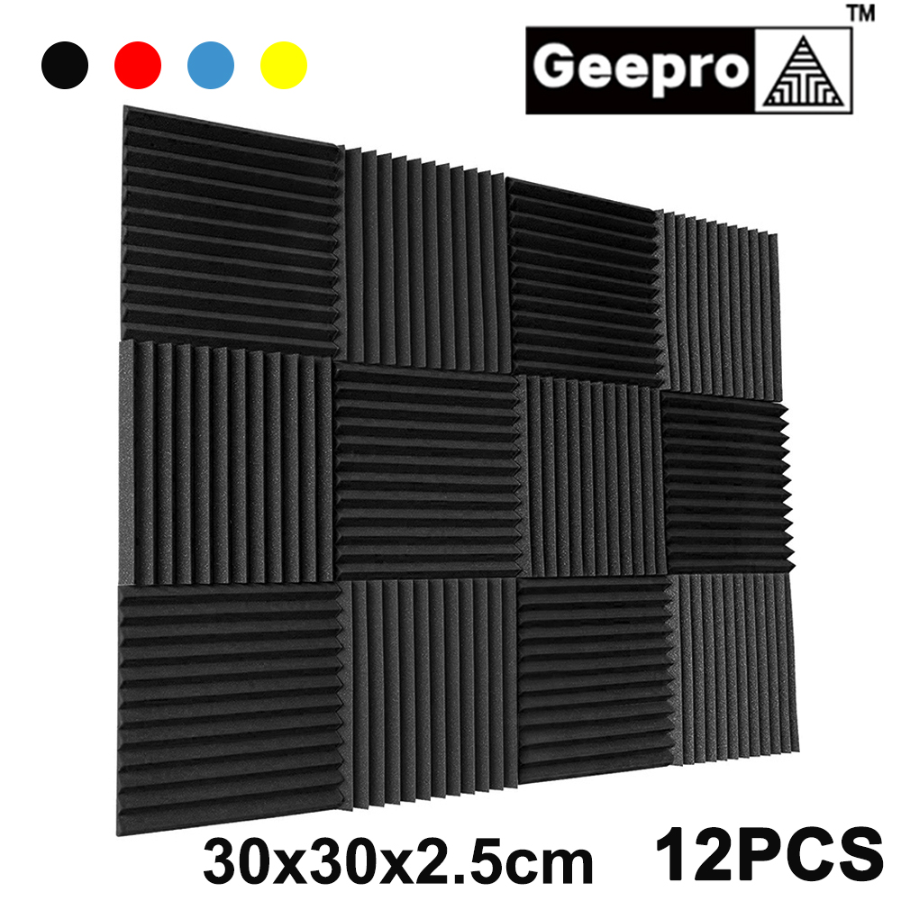 12pcs30x30x25cmAcousticFoamSoundproofStudioFoamSoundproofingPanelsCinemaMufflerSpongeAbsorptionTreat-1876627-1