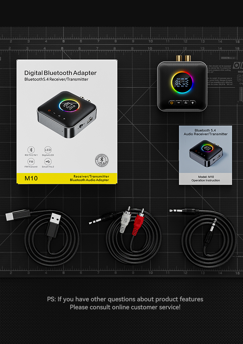 3in1DigitalDisplaybluetooth54AudioTransmitterReceiverFMModulatorTransmitter35MMAUXRCAUSBType-CMulti-2011180-31