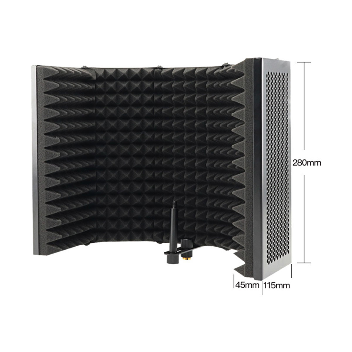 5PanelFoldableStudioMicrophoneIsolationShieldRecordingSoundAbsorberFoamPanelSupportBracket-1794721-3