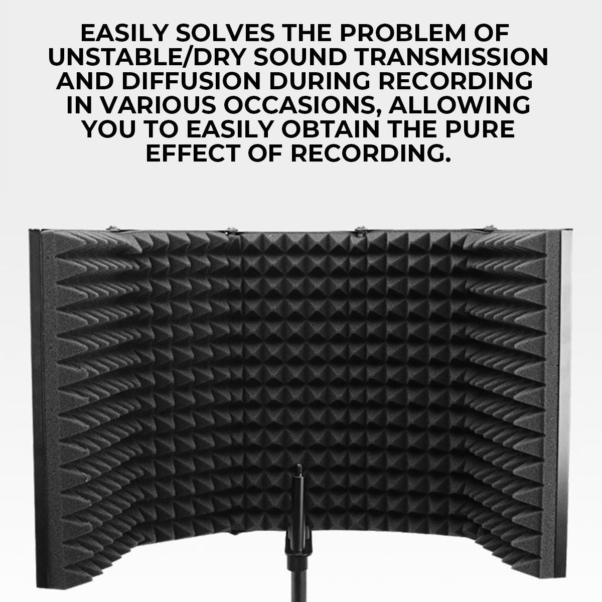 5PanelFoldableStudioMicrophoneIsolationShieldRecordingSoundAbsorberFoamPanelSupportBracket-1794721-6