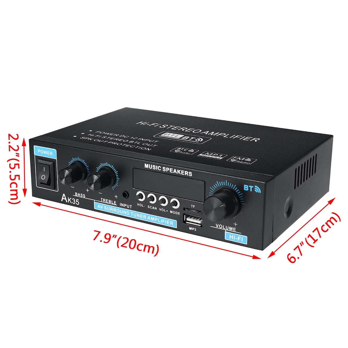 AK35110-240V2x30WMini20ChannelDigitalAmplifierbluetooth50ReceiverUSBMusicPlayerStereoHomeCarMarineAu-1812112-4