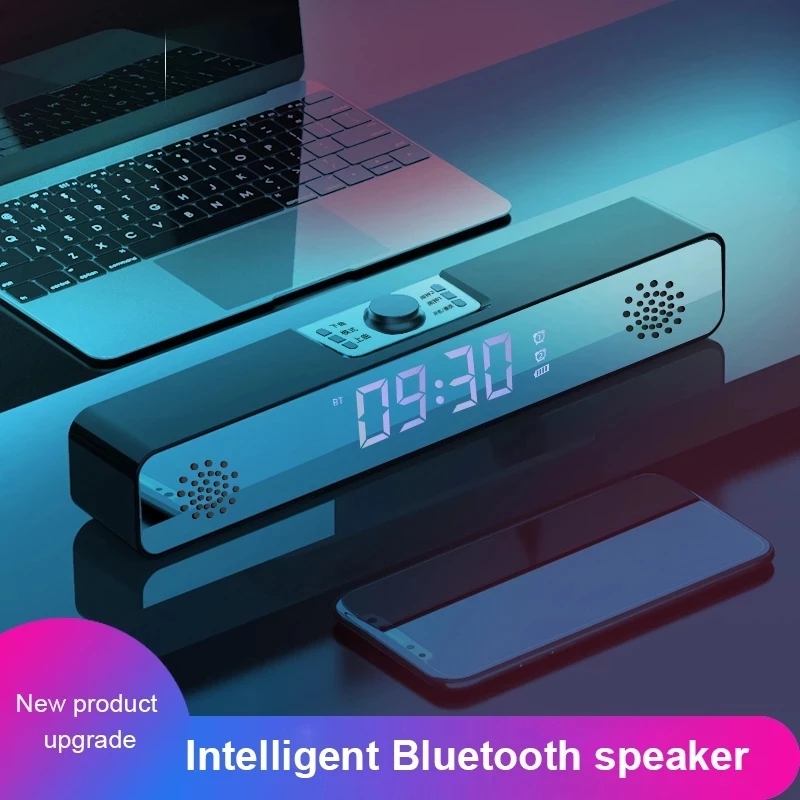 BakeeyQ19SubwooferAlarmClockSuperBassSpeakersHIFIUSBWirelessbluetoothComputerDesktopSpeakerAudio-1882005-1