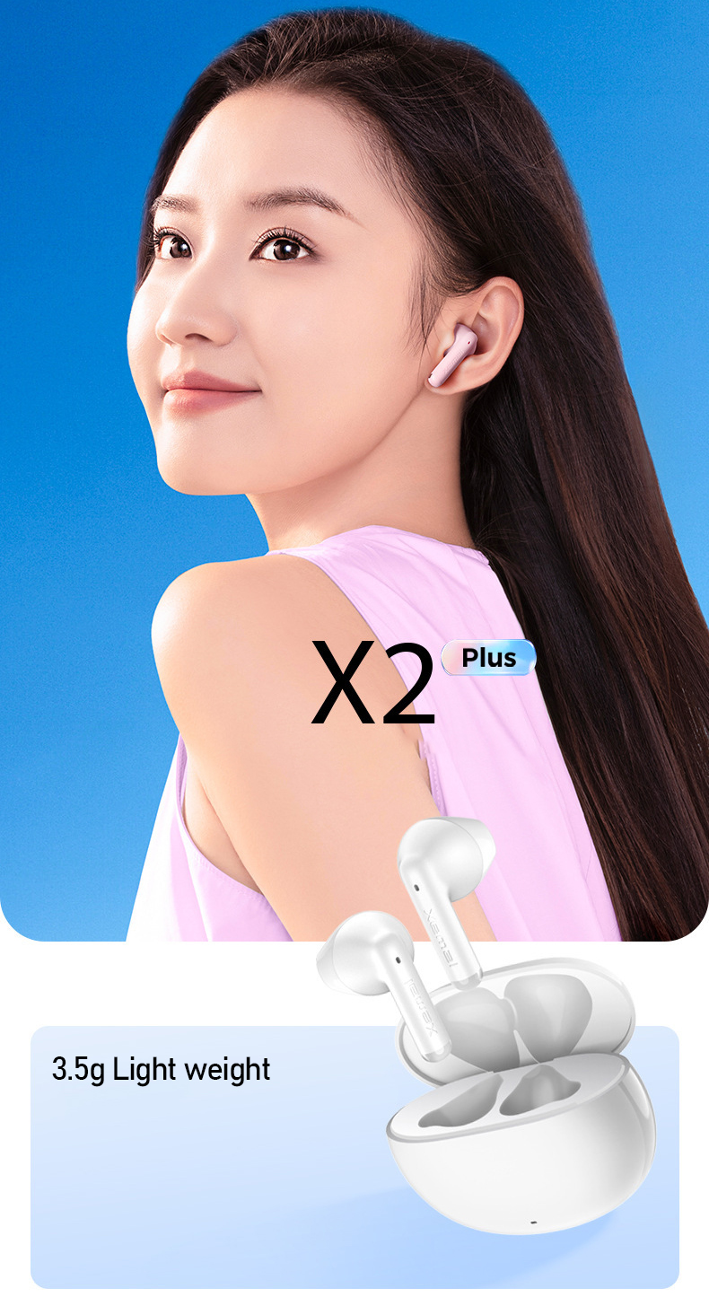 EdifierX2PLUSTWSbluetooth53Earphone13mmStereoBassAICallNoiseCancellingLowGamingLatencySemi-in-earSpo-2003965-1