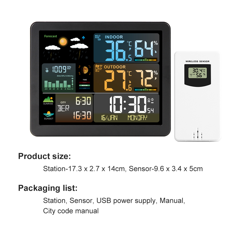 ElectronicWeatherStationSmartColorScreenMulti-functionAlarmClockThermometerHygrometerWeatherForecast-2002257-10