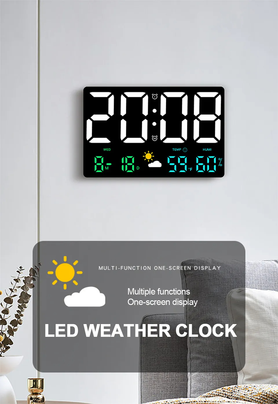 High-DefinitionLarge-ScreenRectangleWallClockTemperatureandHumidityDisplayWeatherClockMulti-Function-1999670-1