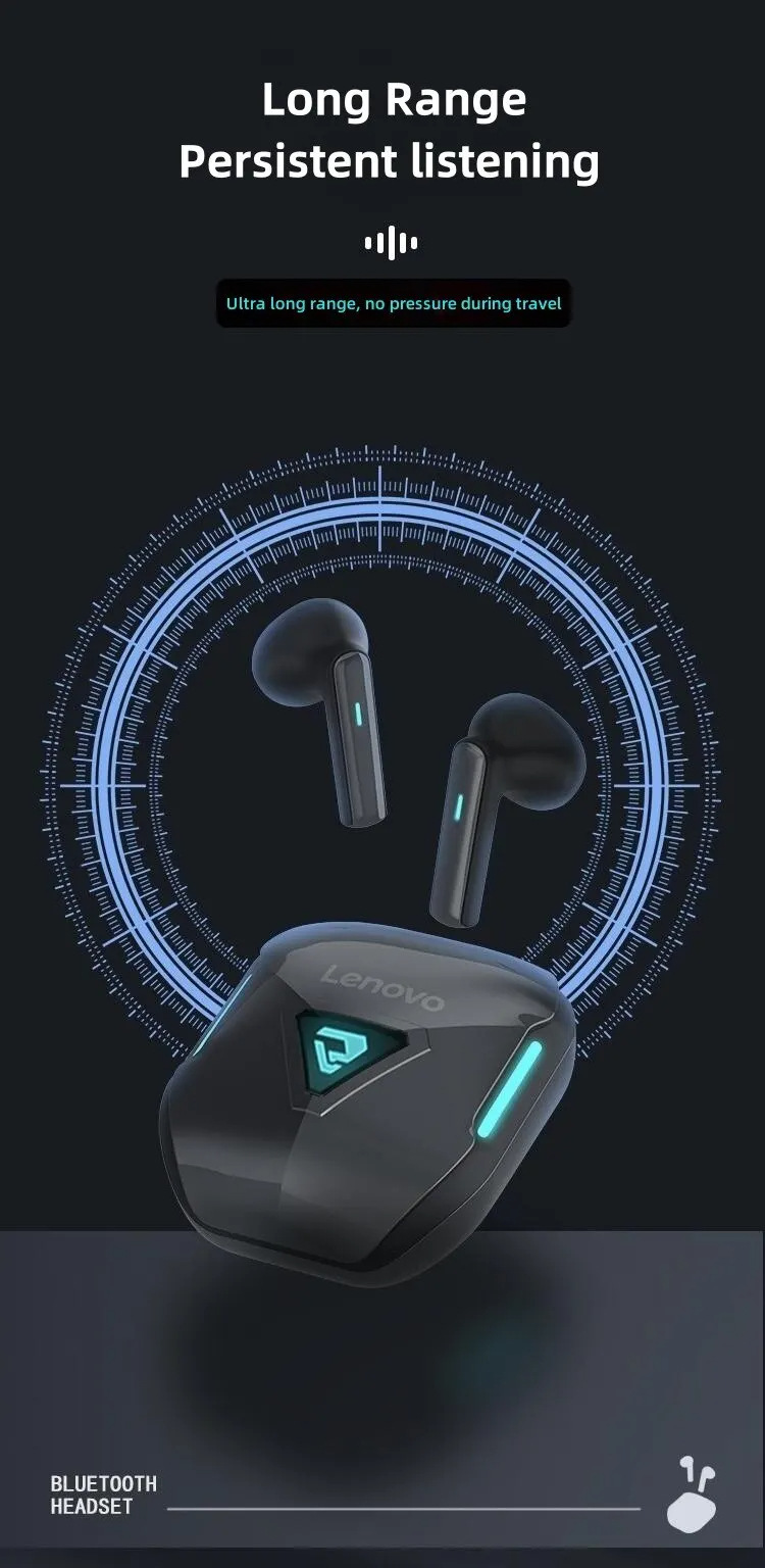 LenovoTG132TWSbluetooth53Earphone13mmUnitsStereoENCNoiseCancellingLowGamingDelayErgonomicsSemi-in-ea-2005714-7