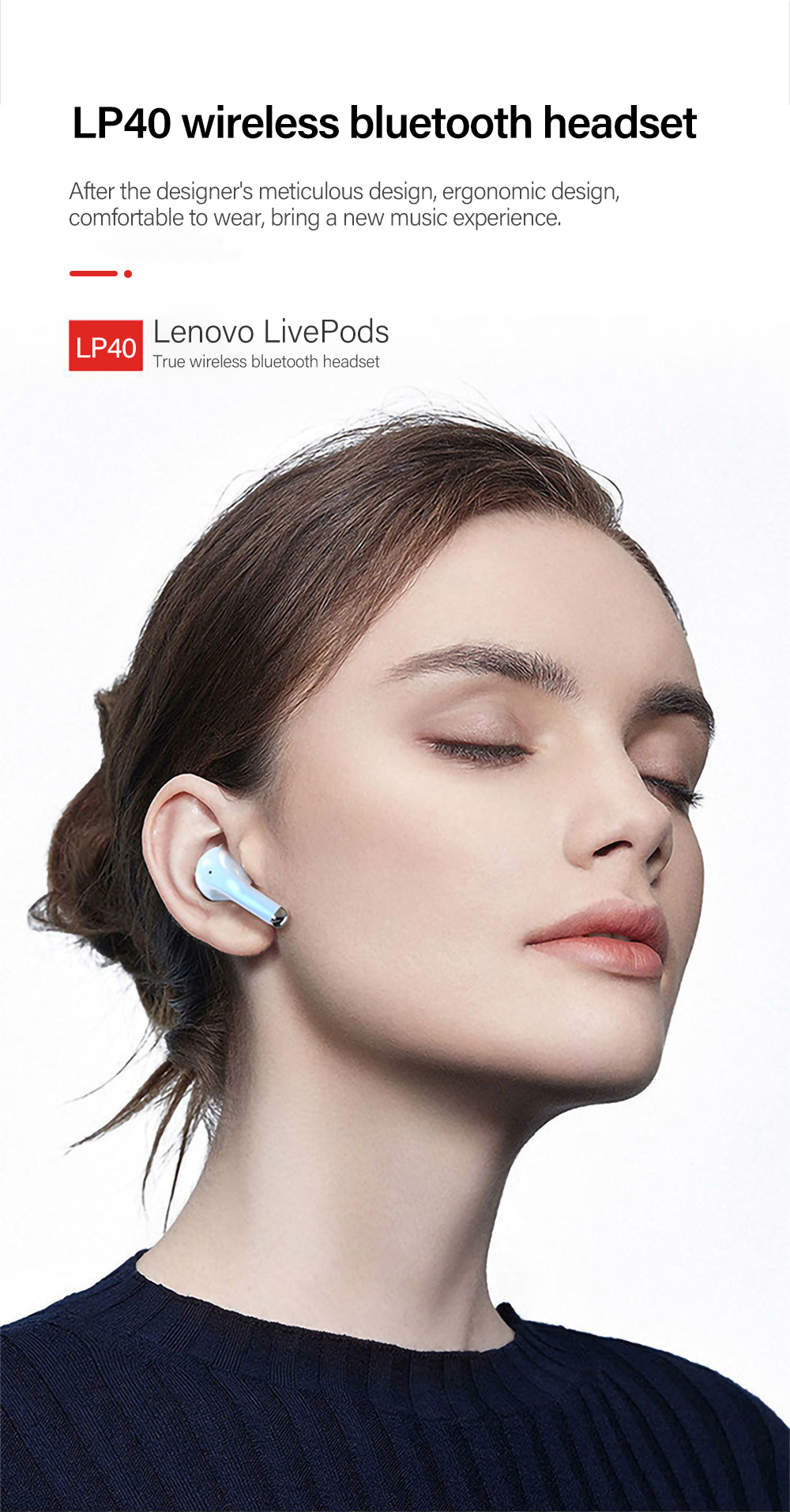 NewLenovoLP40TWSbluetooth51EarphoneWirelessEarbudsHiFiStereoBassENCNoiseReductionType-CIPX5Waterproo-1894221-3