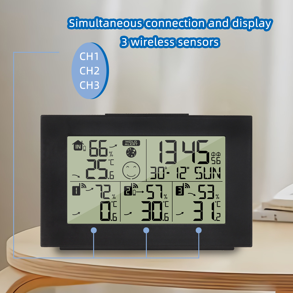 OneforThreeDigitalThermometerHygrometerAlarmClockWirelessIndoorWeatherStationDualAlarmClockElectroni-1984144-6