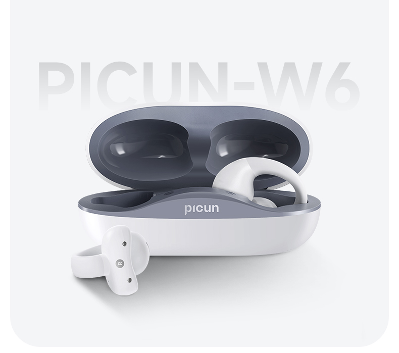 PicunW6AirConductionEarphonebluetooth53Clip-onEarbudsHDAudioENCNoiseCancellingEarclipsHeadphoneswith-2001414-3