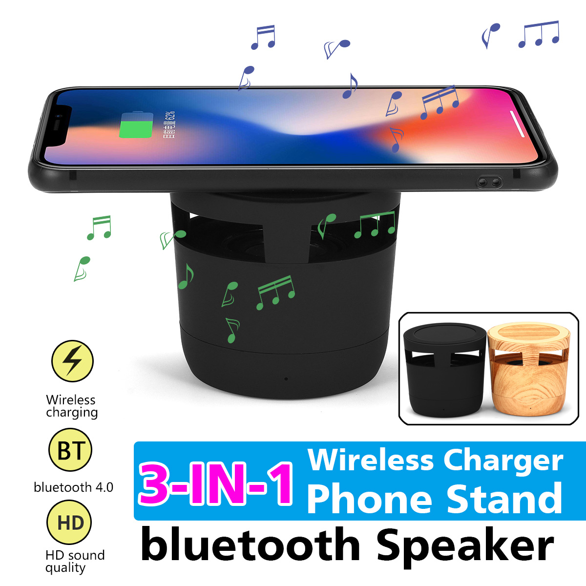 Portable5W2-in-1WirelessChargerbluetoothHifiStereoSpeakerMusicPlayerBuilt-in300mABattery-1652633-2