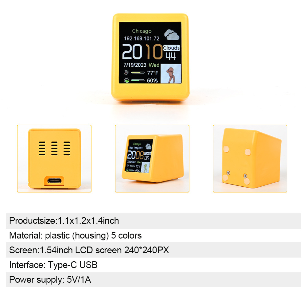 SmartWeatherStationWiFiDeskLCDDigitalAnalogClockSmallAlbumPhotoFrameMulti-functionElectronicThermome-2000312-9