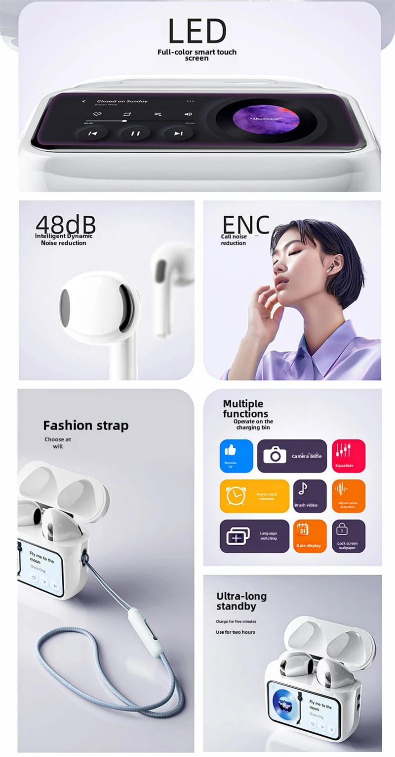 TWSEarbudsbluetoothEarphoneLEDTouchScreen3DSpatialAudio32HPlaybackSemi-in-earSportsHeadphones-2014621-2