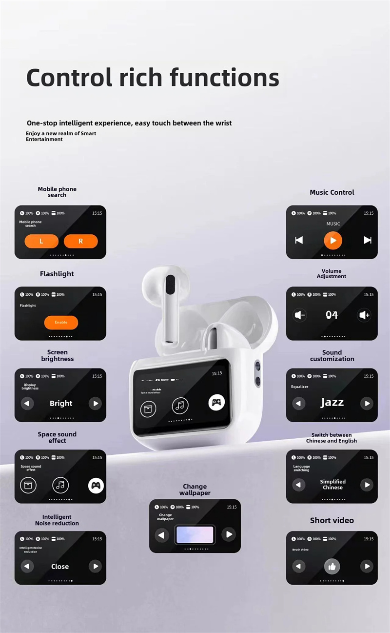 TWSEarbudsbluetoothEarphoneLEDTouchScreen3DSpatialAudio32HPlaybackSemi-in-earSportsHeadphones-2014621-9