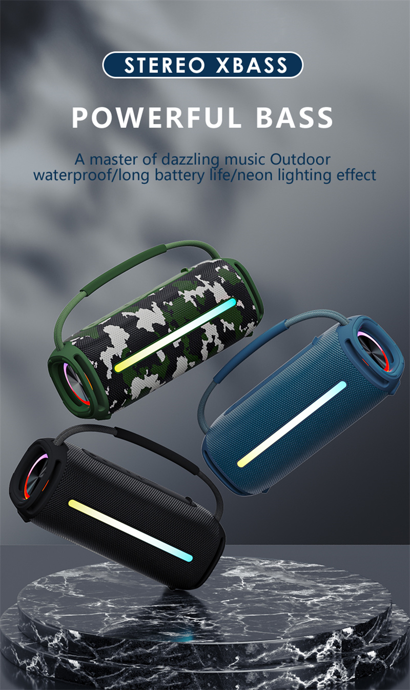 X520WbluetoothSpeakerPortableSpeaker3DStereoDeepBassRGBLight20HPlaybackHands-freeCallsIPX6Waterproof-2013623-1