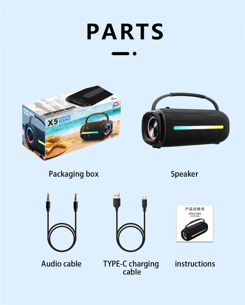 X520WbluetoothSpeakerPortableSpeaker3DStereoDeepBassRGBLight20HPlaybackHands-freeCallsIPX6Waterproof-2013623-13