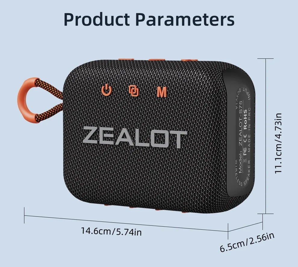 ZealotS7510WbluetoothSpeakerPortableSpeaker57mmLoudDriverHiFiStereo3000mAhBatterySupportTFCardTWSIPX-2008305-13