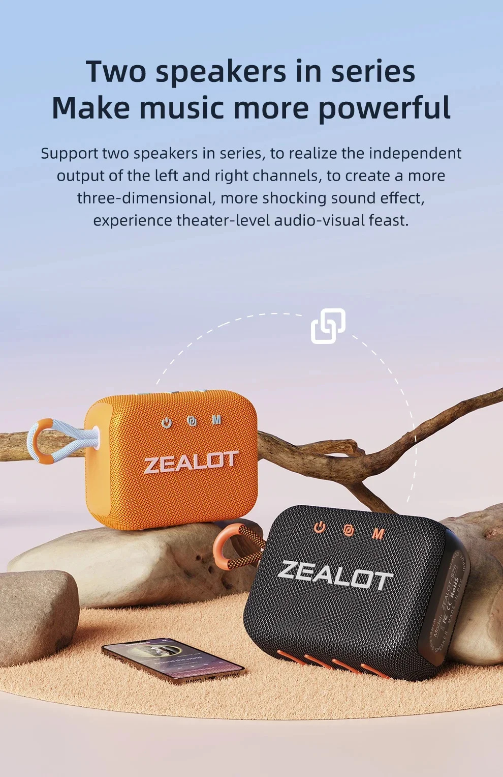 ZealotS7510WbluetoothSpeakerPortableSpeaker57mmLoudDriverHiFiStereo3000mAhBatterySupportTFCardTWSIPX-2008305-10