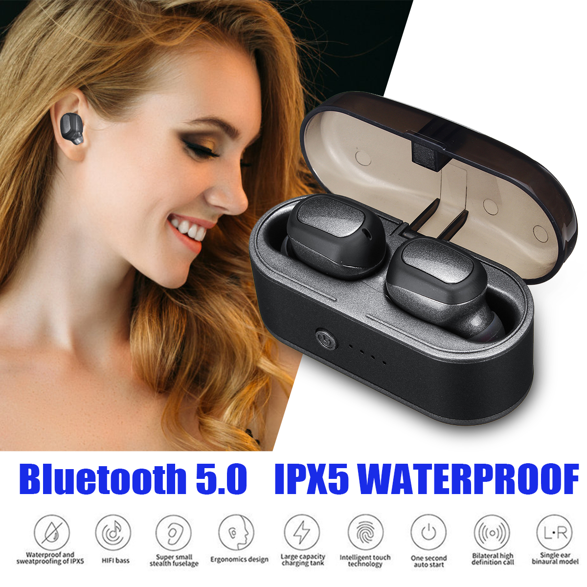 bluetooth50TWSMiniWirelessEarbudsEarphoneCVC80NoiseCancellingBassStereoIPX5WaterproofHeadphones-1425920-2