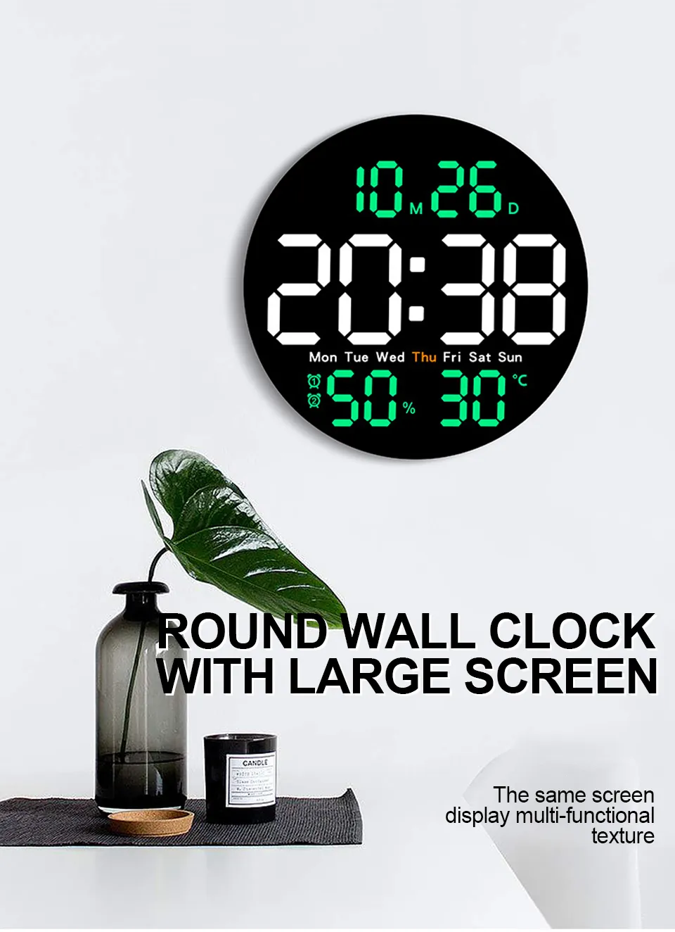 10inchLEDLargeDigitalWallClockWithRemoteControlAutoDimming10LevelBrightnessDigitalAlarmClockTemperat-2005335-1