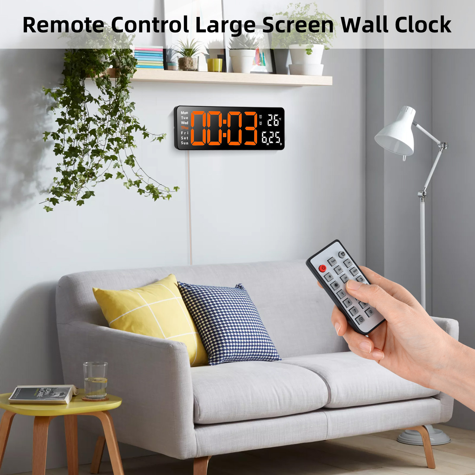 AGSIVO13InchDigitalWallClockLargeLEDDisplaywithRemoteControlAutomaticBrightnessIndoorTemperatureDate-1998530-1