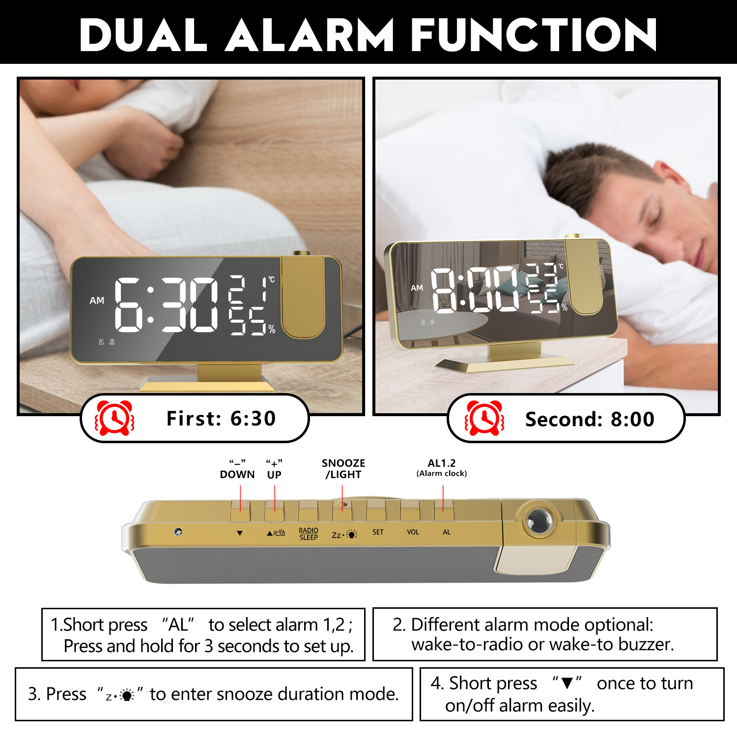 AGSIVO74LEDDigitalProjectionAlarmClockWithFMRadioRotatingProjectorMirrorSurfaceTemperatureDisplayHum-1998467-4