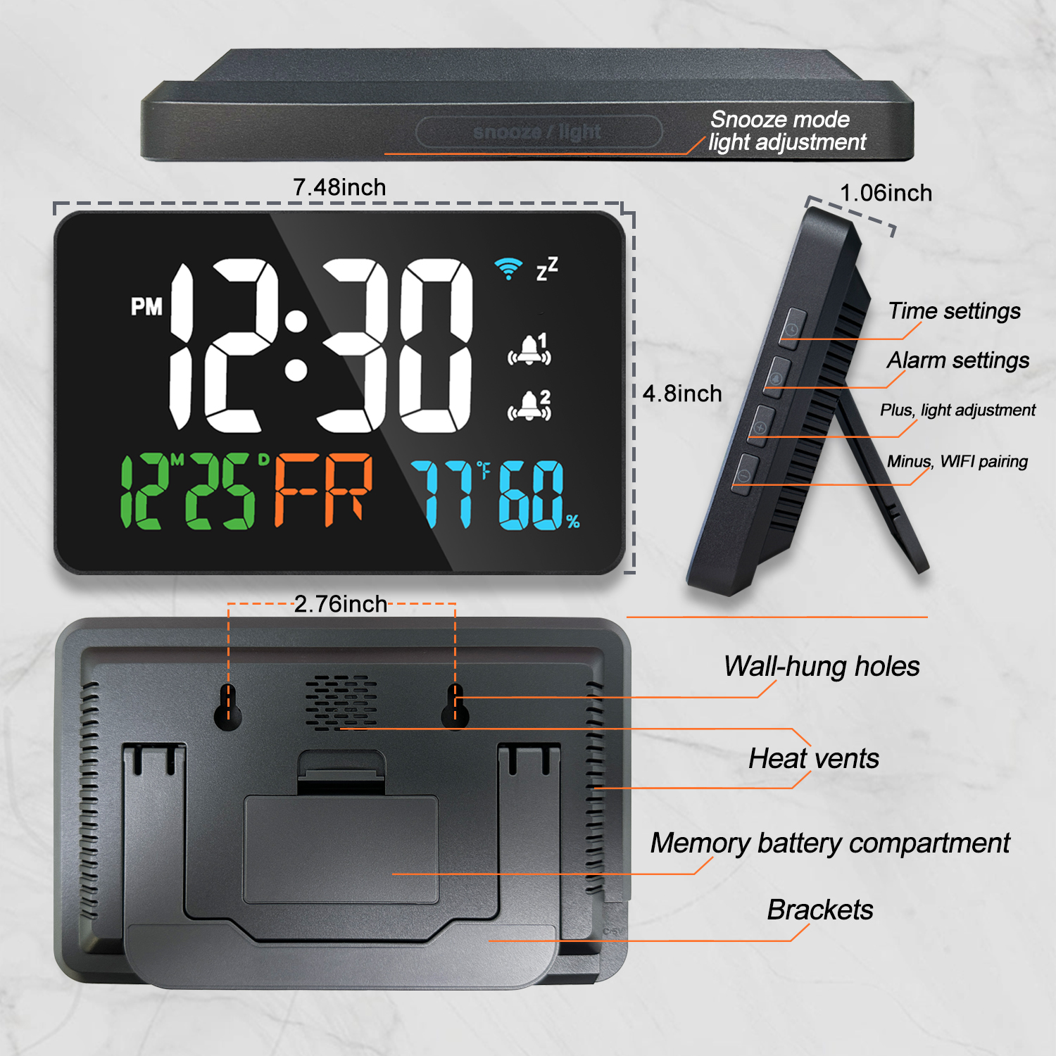 AGSIVOLEDWifiDigitalAlarmClockWithCalendarIntelligentUpdatewithRemoteControlIndoorTemperatureDisplay-1998581-11